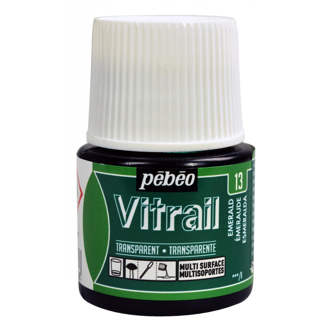 Pebeo Vitrail Glass Paint 45ml 45ml Emerald 13