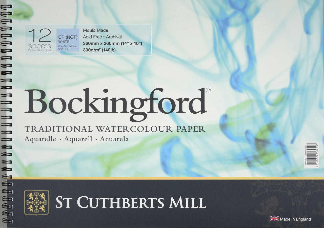 Bockingford Watercolour Spiral Pad 300gsm NOT 14 x 10in.