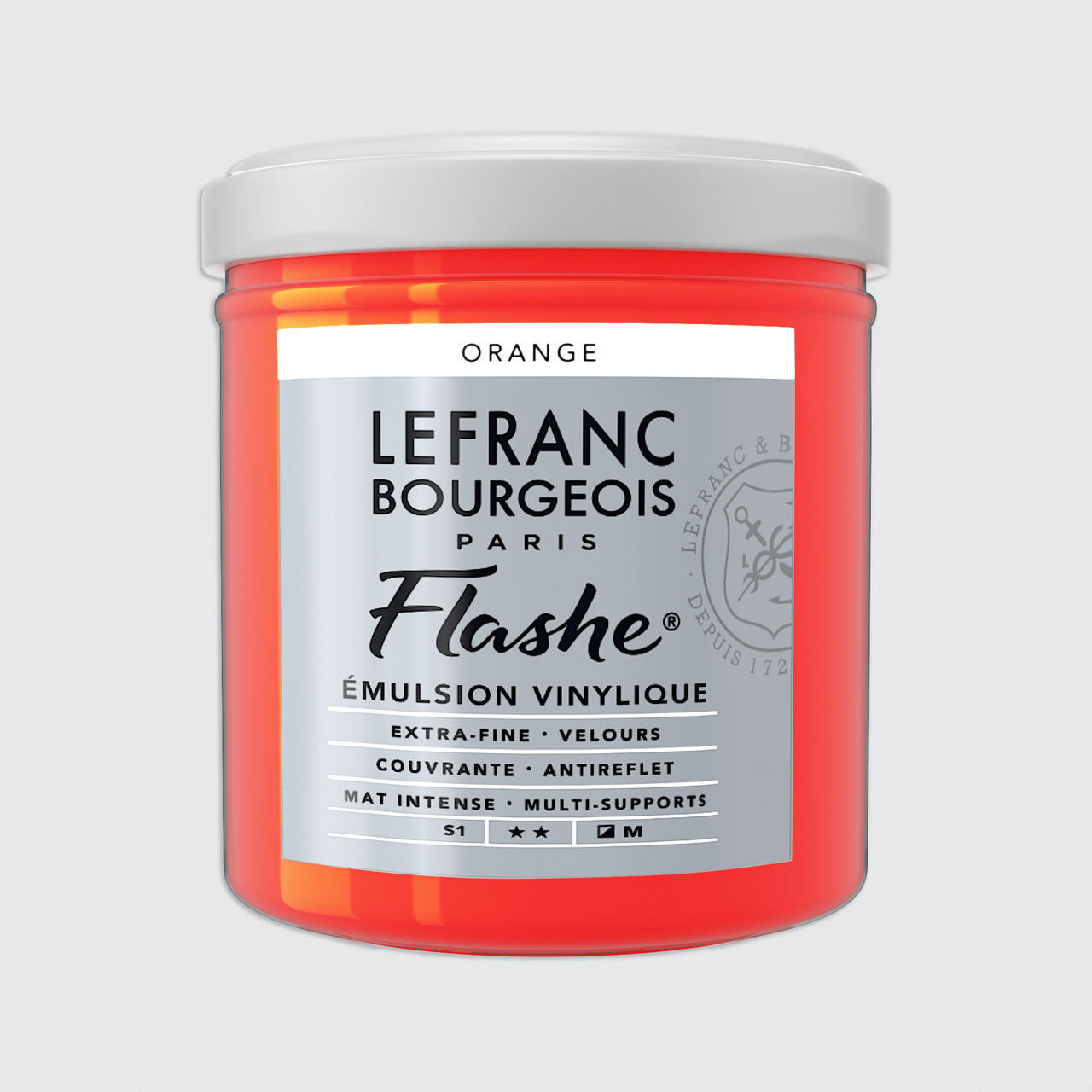 Lefranc and Bourgeois Flashe Vinyl Emulsion Paint 125ml Orange