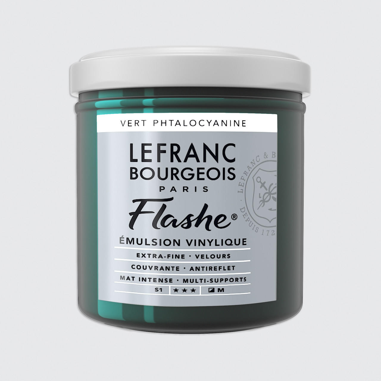 Lefranc and Bourgeois Flashe Vinyl Emulsion Paint 125ml Phthalocyanine Green