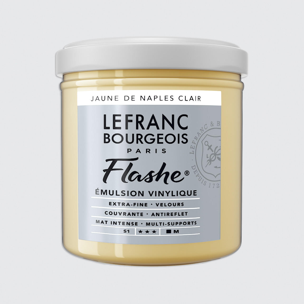 Lefranc and Bourgeois Flashe Vinyl Emulsion Paint 125ml Naples Yellow Light