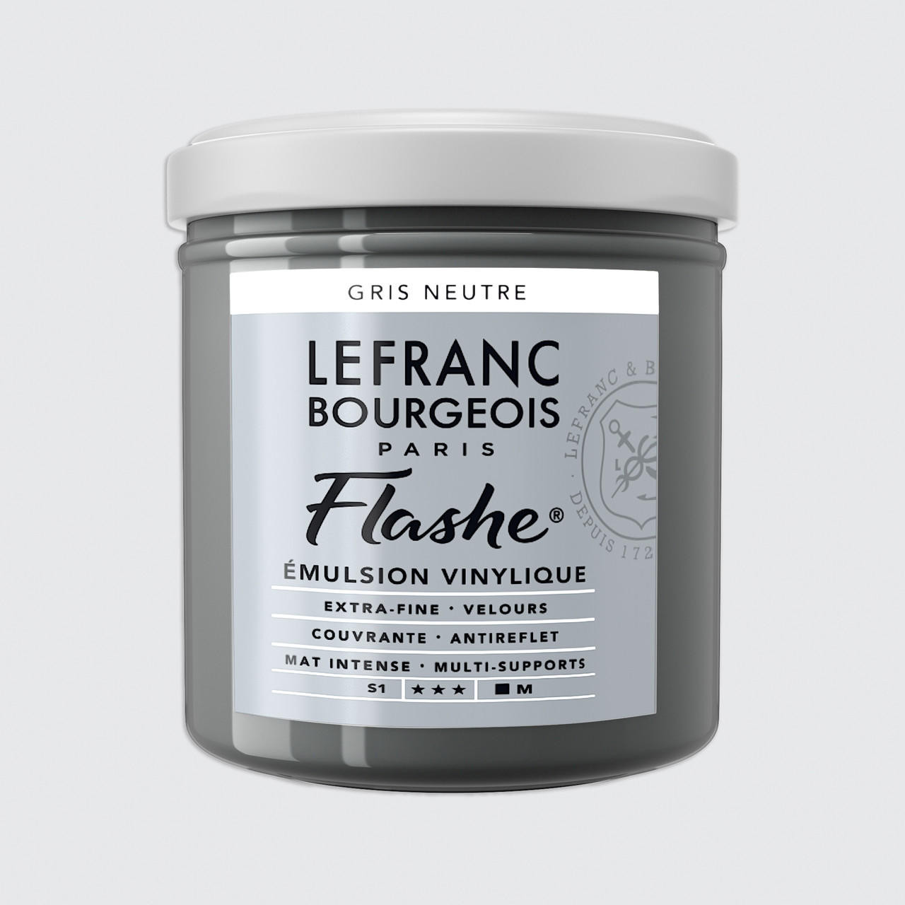 Lefranc and Bourgeois Flashe Vinyl Emulsion Paint 125ml Neutral Grey