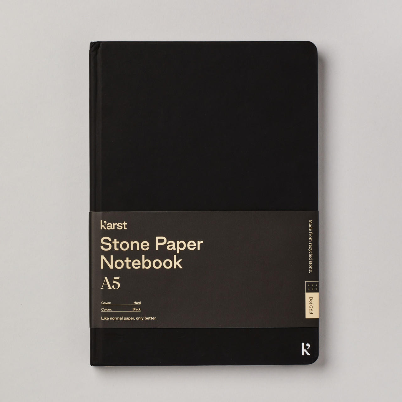 Karst Hardcover Dot Notebook 144gsm 144 Pages A5 Black