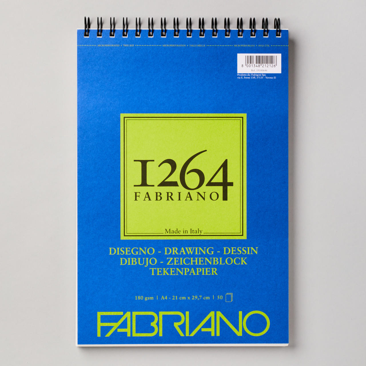 Fabriano 1264 Spiral Bound Drawing Pad 50 Sheets 180gsm A4