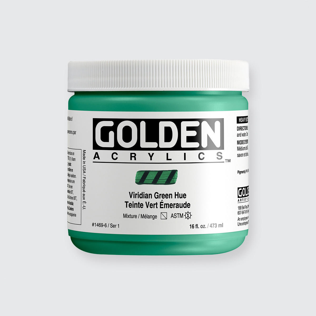 Golden Heavybody Acrylic 473ml Viridian Green (Hue) #1469