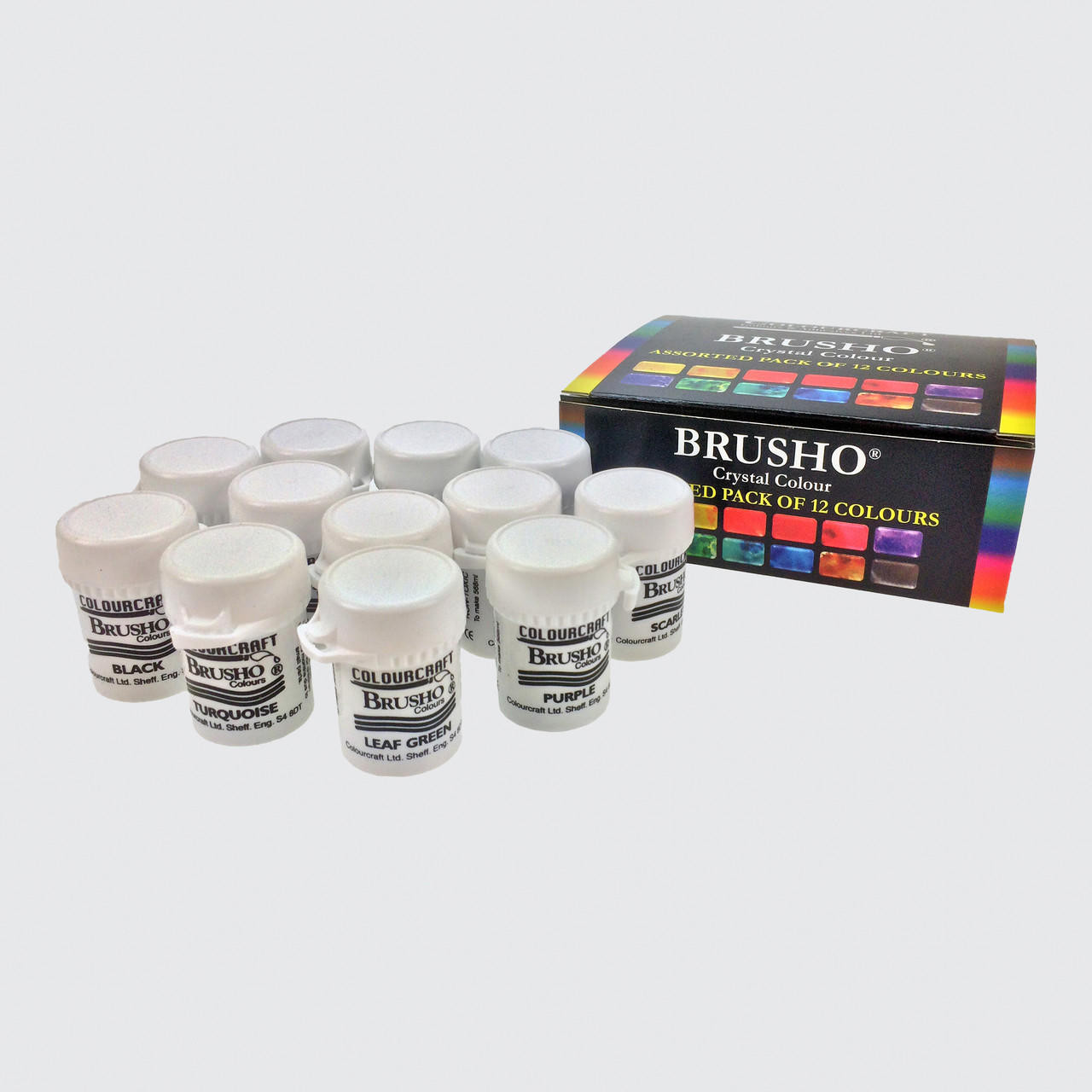 Brusho Paint Crystals 15g Assorted Colours Set of 12