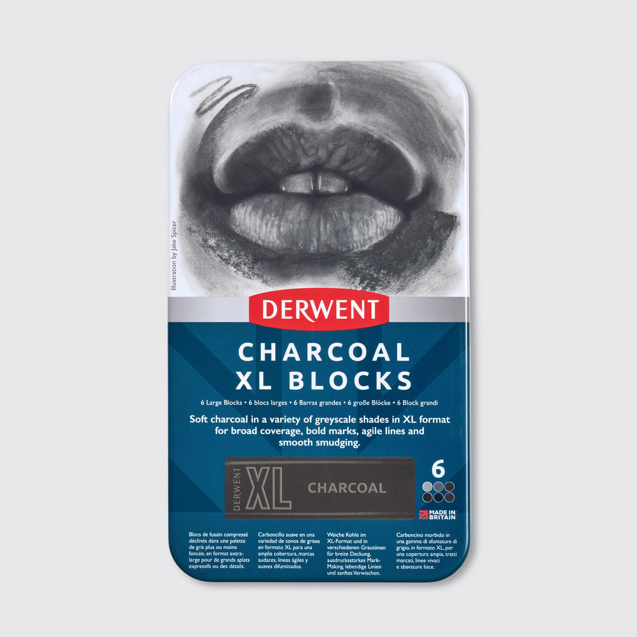 Derwent Charcoal Blocks XL Set of 6
