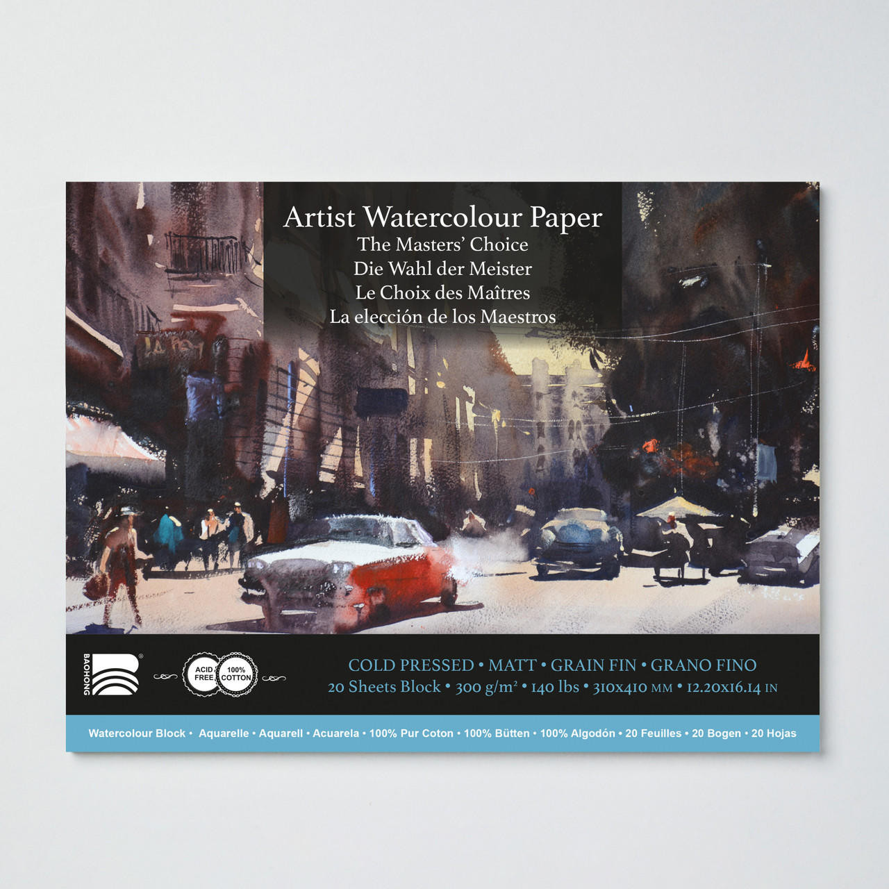 Baohong Masters’ Choice Watercolour Block Cold Pressed Medium Alvaro Castagnet 300gsm 20 Sheets 31 x 41cm