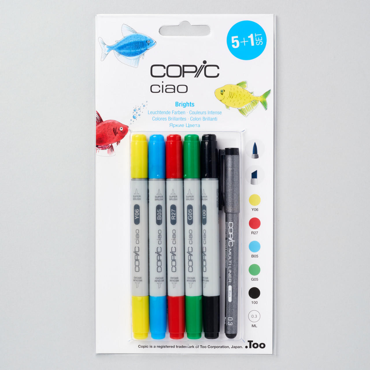 Copic Ciao Markers Bright Tones Pack of 6