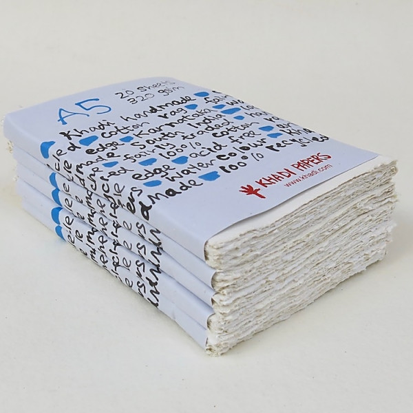 Khadi White Rag Paper 320gsm A5 Pack of 20 Sheets