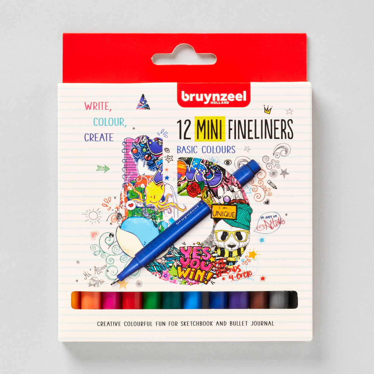 Bruynzeel Mini Fineliner Assorted Colours Set of 12