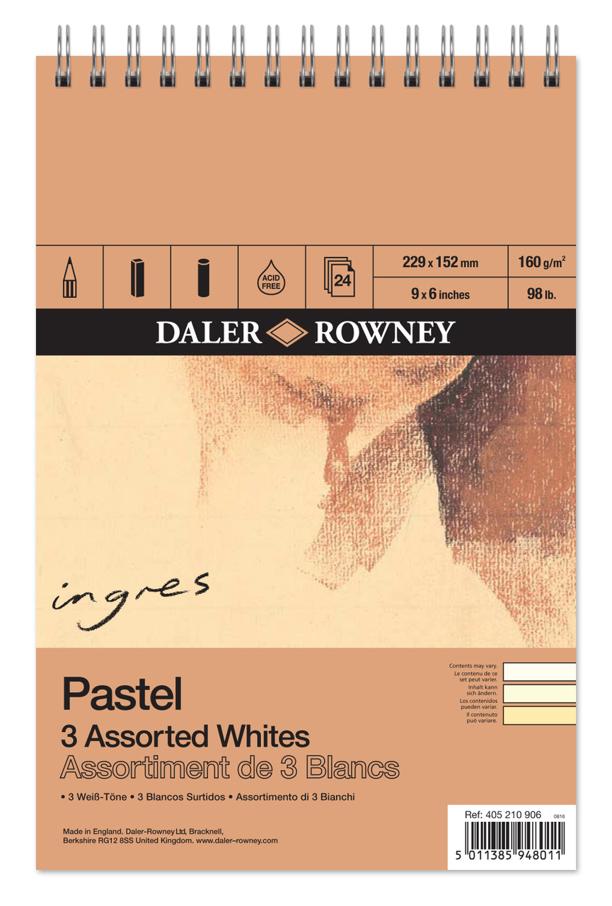 Daler Rowney Ingres Spiral Pastel Pad 160gms 24 Sheets 9 x 6 inches 405210906