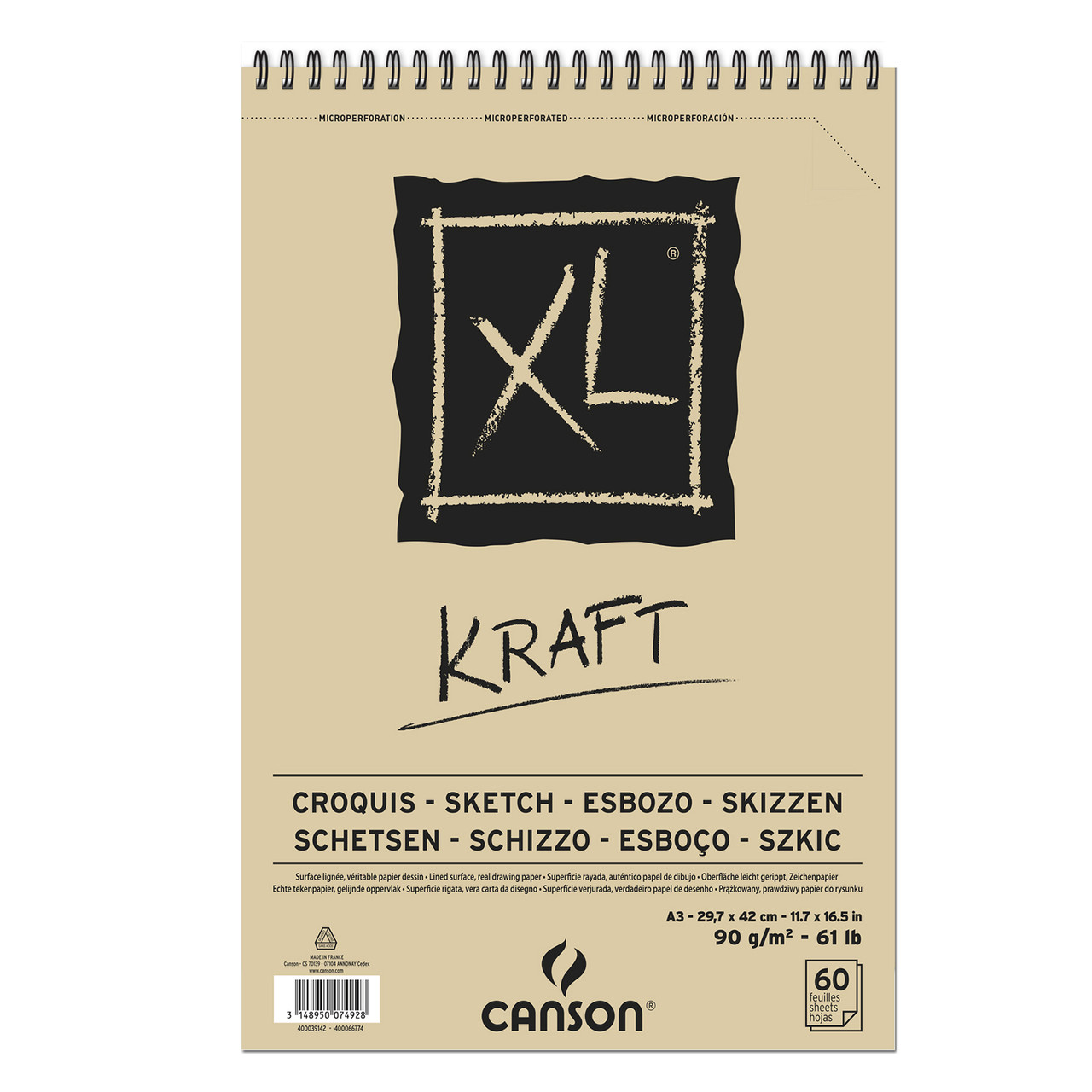 Canson XL Kraft Spiral Pad 90gsm 60 sheets