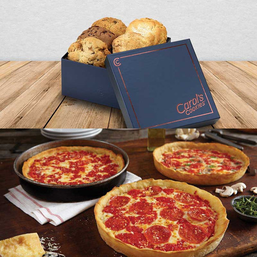 Carol's Cookies Large Gift Box & 4 Lou's Pizzas