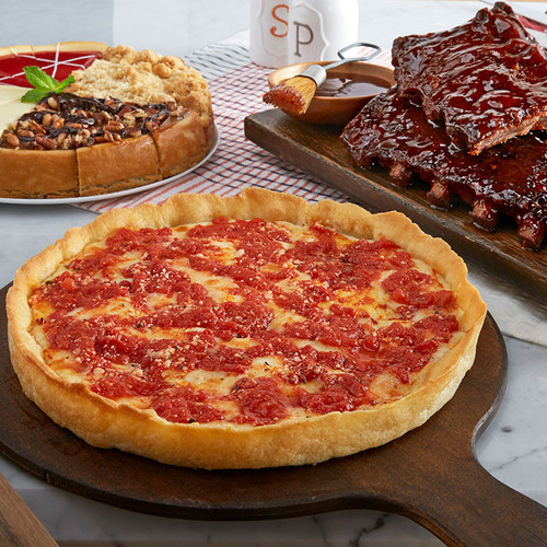 Lou's Pizza, Real Urban BBQ Ribs & Eli's Cheesecake Combo