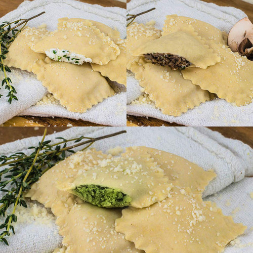 Perfect Pasta Gluten Free Four Cheese, Spinach, and Butternut Squash Ravioli with Sauces