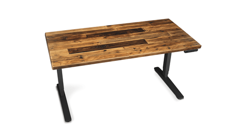 Handcrafted and naturally sourced, the UPLIFT Reclaimed Wood Stand Up Desk delivers 26" of electric height adjustment Handcrafted and naturally sourced, the UPLIFT Reclaimed Wood Stand Up Desk delivers 26" of electric height adjustment