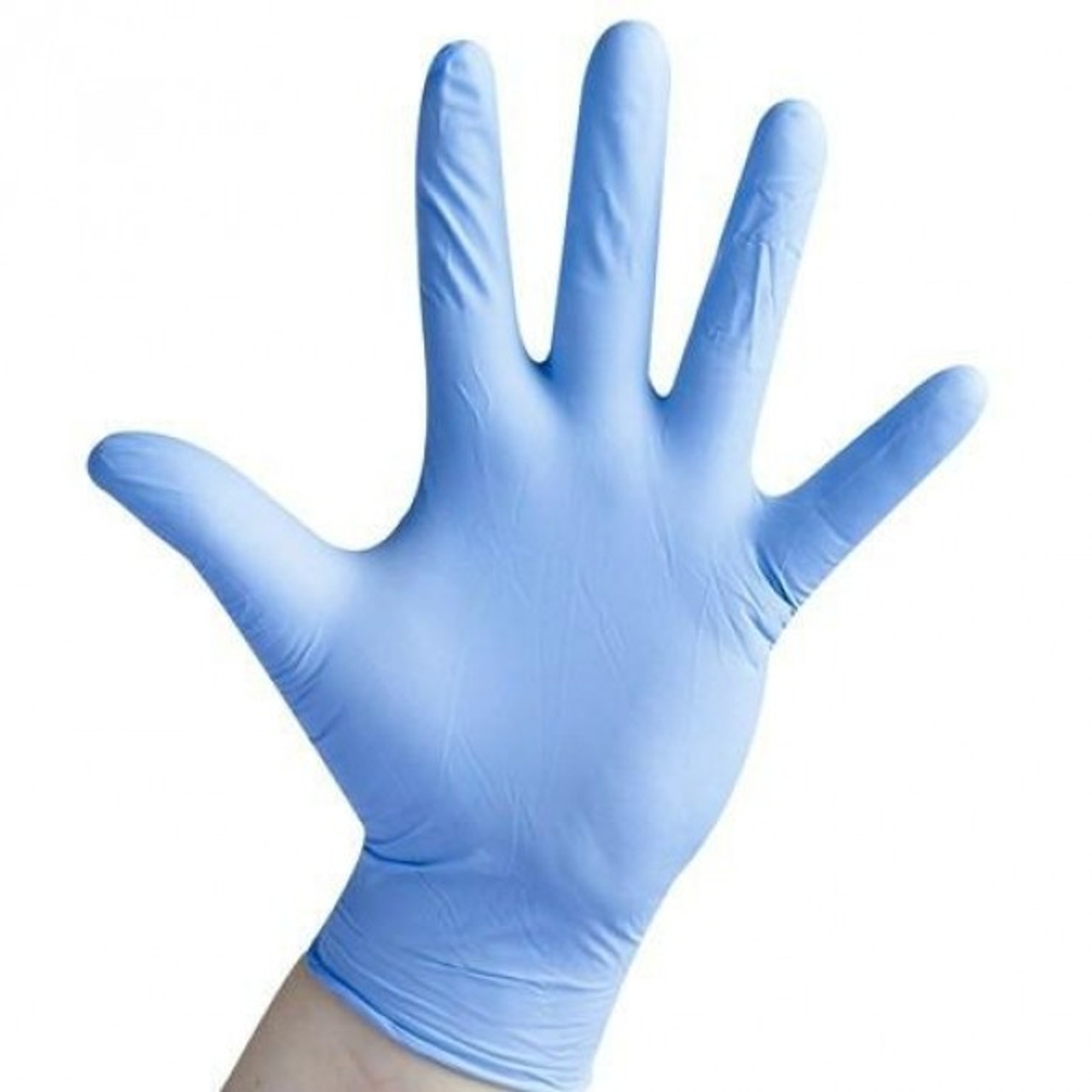 Blue latex gloves