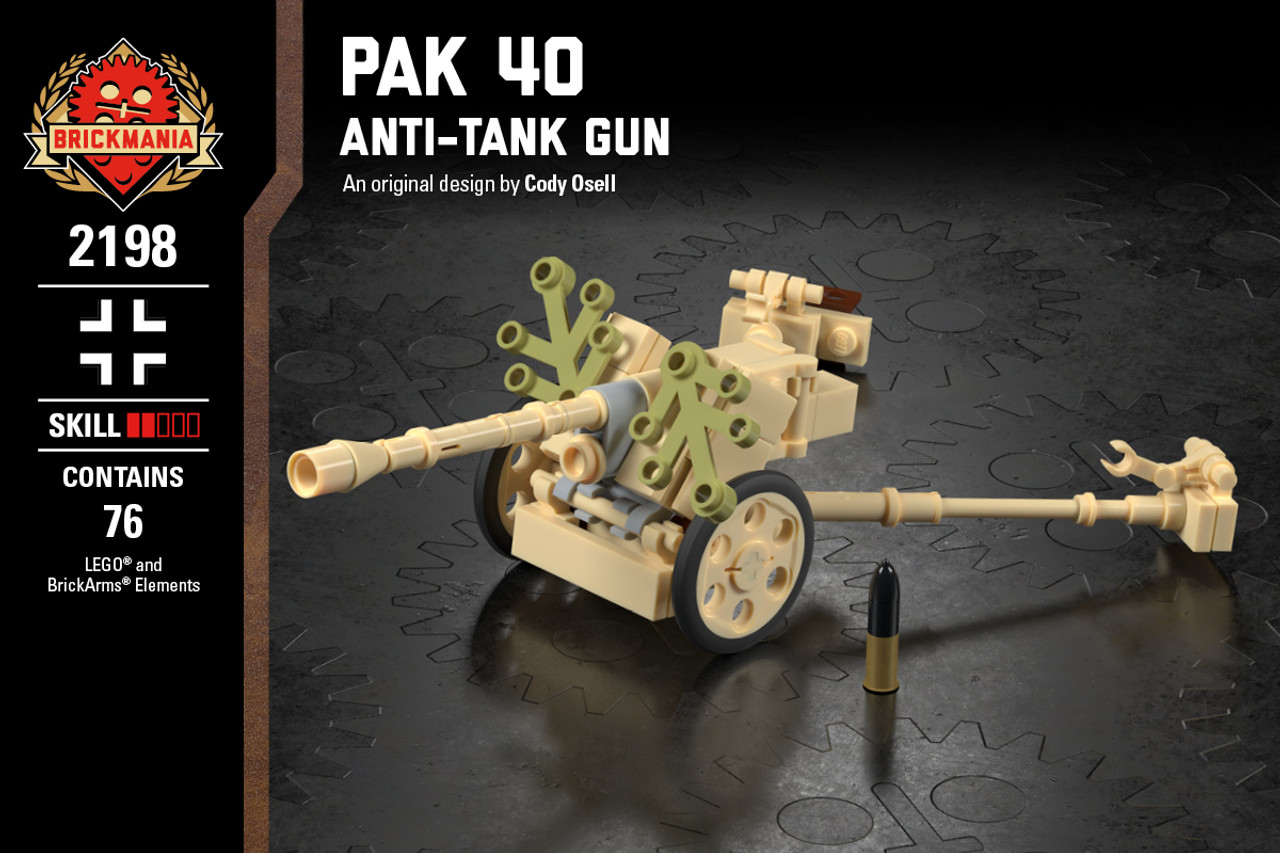 brickmania虎式,brickmania虎式131 pak 40 - anti-tank gun - brickmania toys