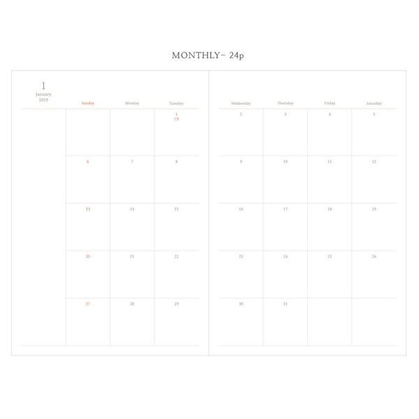 monthly plan - livework 2019 2019 object dated daily diary