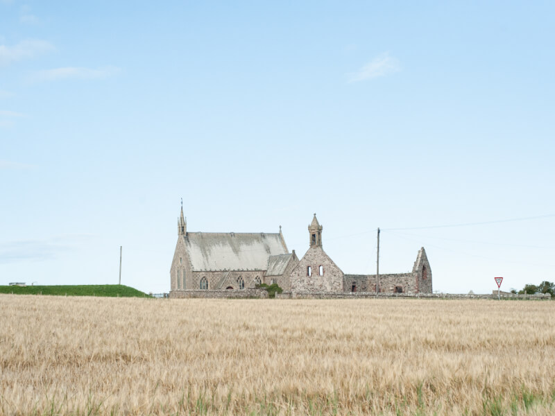 exterior view of Walter Gregors from across a field