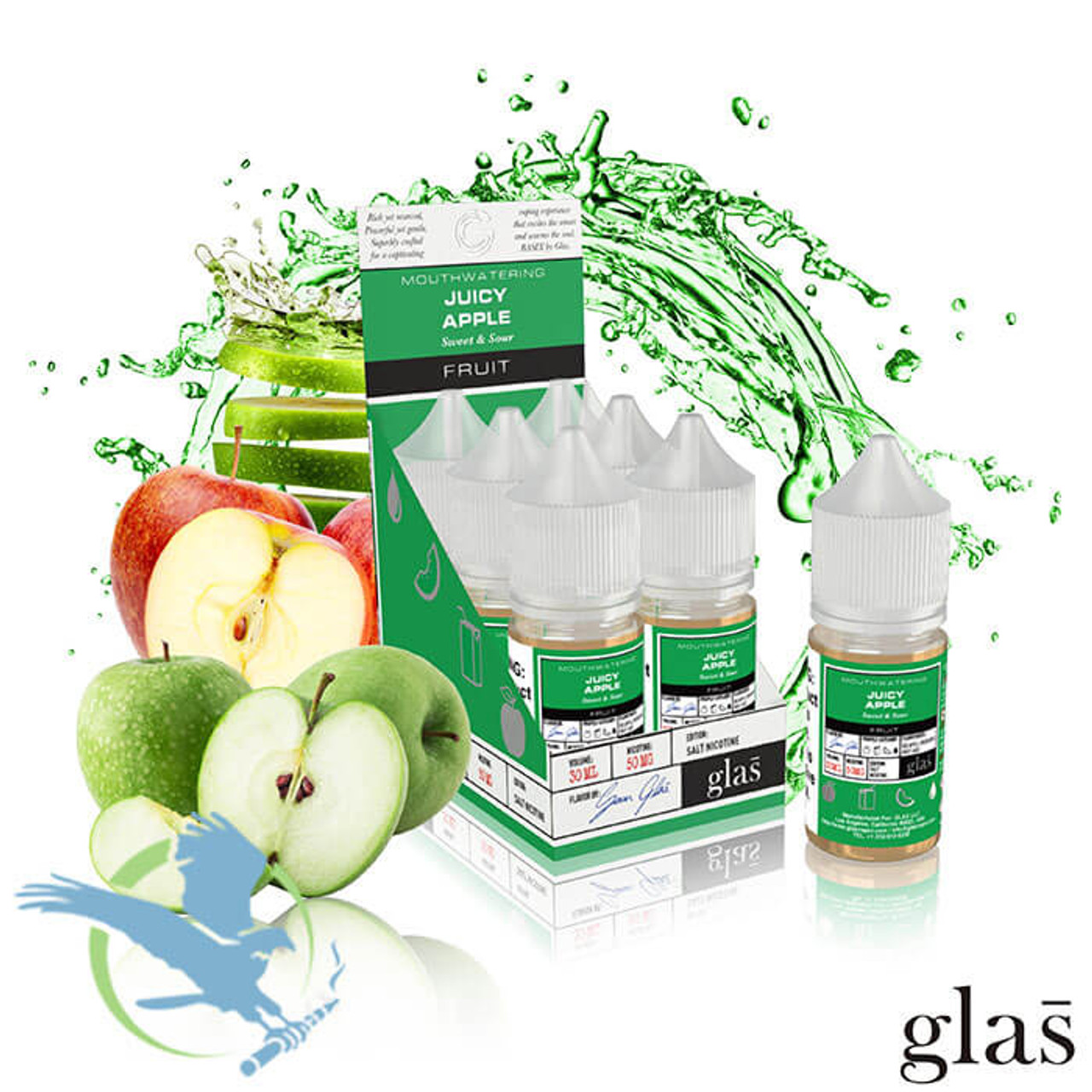 basix series nicotine salt e-liquid by glas 30ml - juicy apple