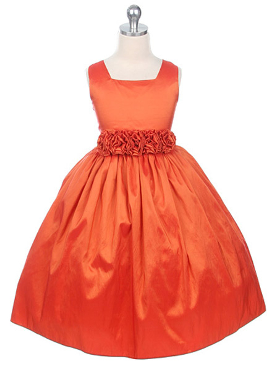 Нарядное платье на девочку оранжевого цвета