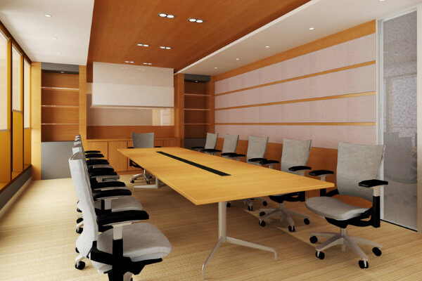 wooden table surrounded by chairs