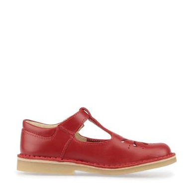 Lottie, Red leather classic t-bar buckle shoes