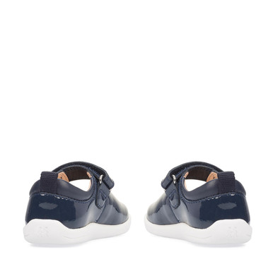 Fairy Tale, Navy patent girls rip-tape first walking shoes
