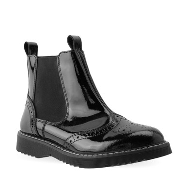 Revolution, Black patent girls zip-up chelsea boots