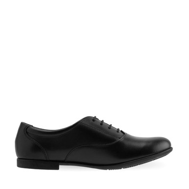 Talent, Black leather girls lace-up school shoes