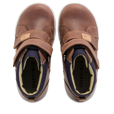Discover, Brown leather boys rip-tape pre-school shoes
