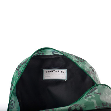 Bundle, Green coated fabric/football print school backpack