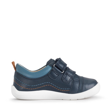 Clubhouse, Navy leather rip-tape first walking shoes