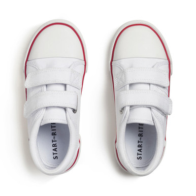 Sandcastle, White closed rip-tape canvas shoes