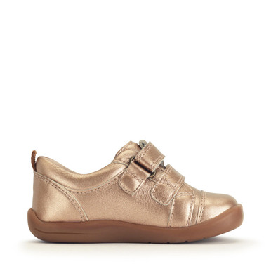 Maze, Rose gold leather casual rip-tape girls first walking shoes