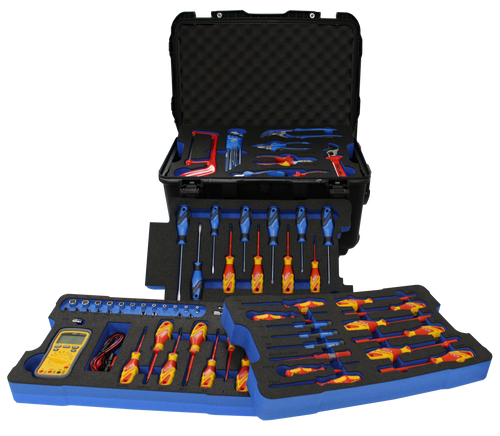 Electrician's Tool Kit - Insulated Tool Assortment Set in Foam PM-ELE-3001-00-C | Insulated Tool Set - 66 Pieces