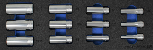 koken插座设置在泡沫PM-HND-1025-00-F | 3/8" Sq. Dr. 深度套筒