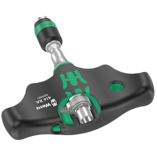 WERA 416 RA T-handle bitholding screwdriver with ratchet function and Rapidaptor quick-release chuck 05023461001