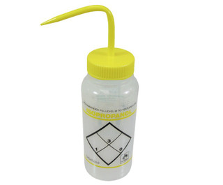 Bel-Art F11646-0624 "Isopropyl Alcohol" Safety-Labeled 500 mL (16 fl oz) Wash Bottle