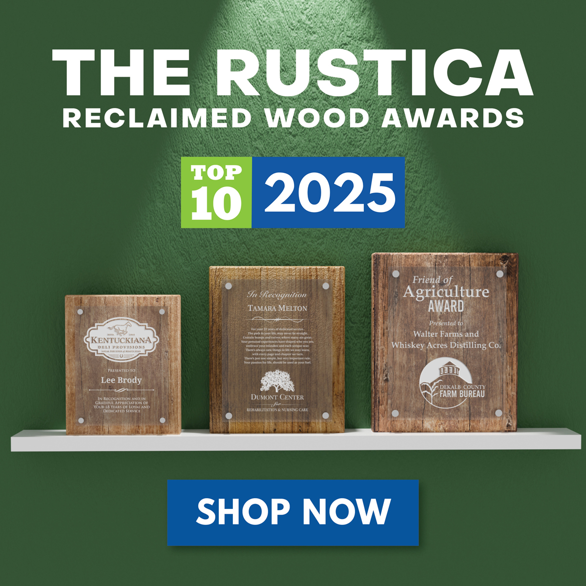 Awarding You - Rustica Reclaimed Wood Awards
