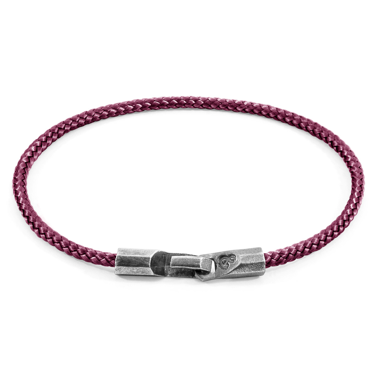 Aubergine Purple Talbot Silver and Rope Bracelet