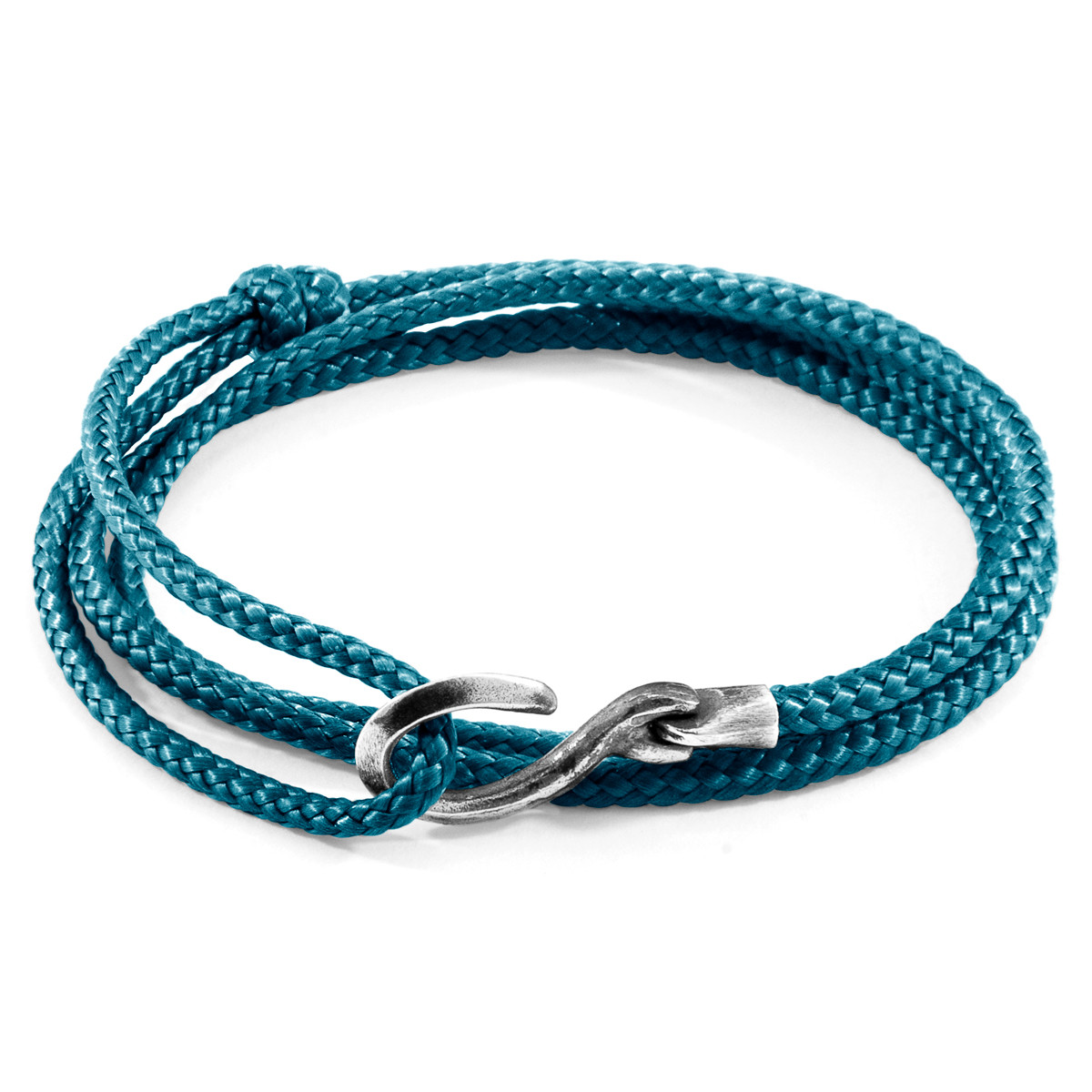 Ocean Blue Heysham Silver and Rope Bracelet