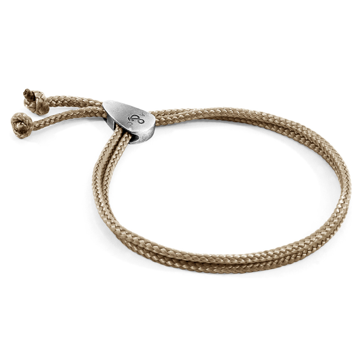 Sand Brown Pembroke Silver and Rope Bracelet