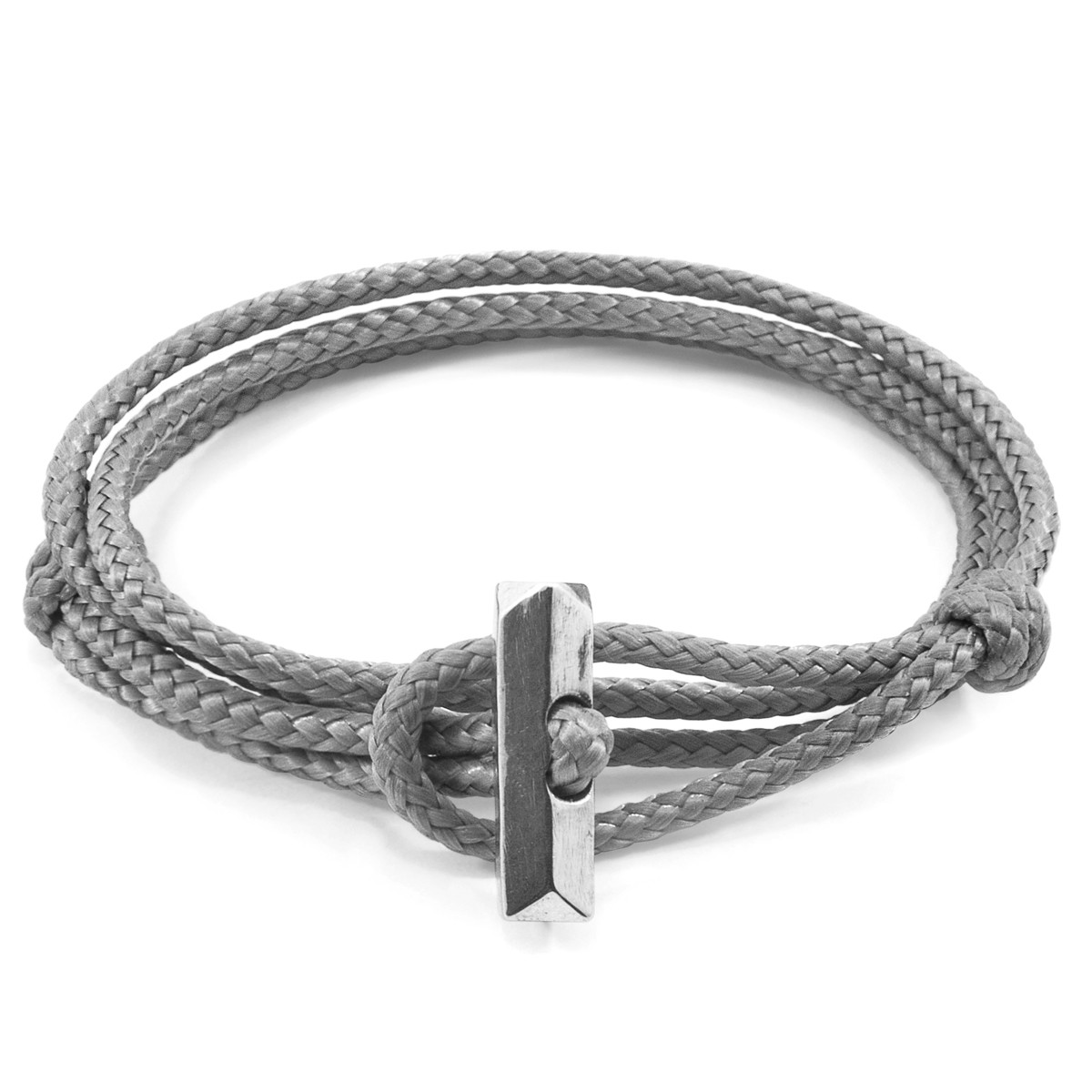 Classic Grey Oxford Silver and Rope Bracelet