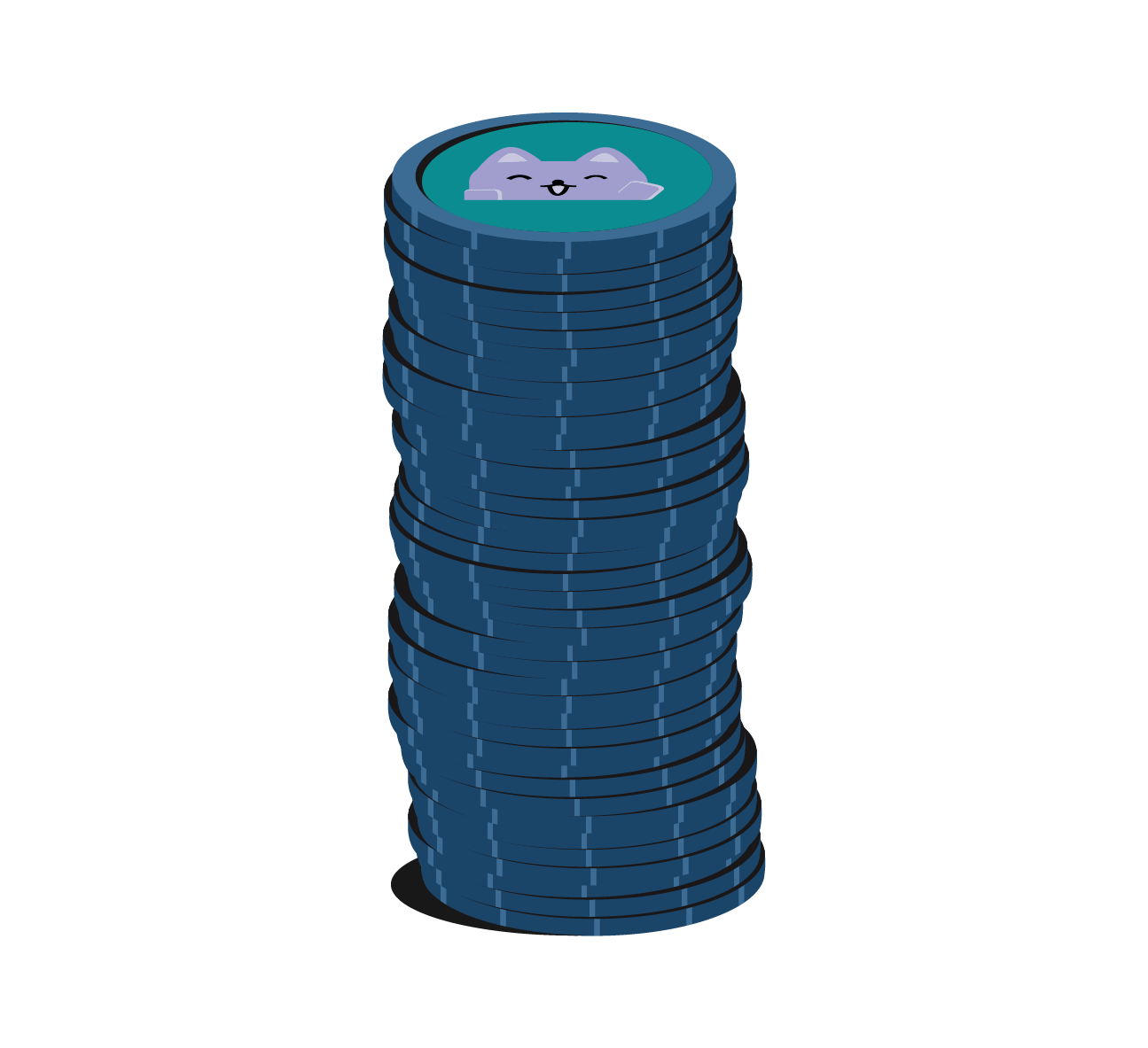 a stack of tokens
