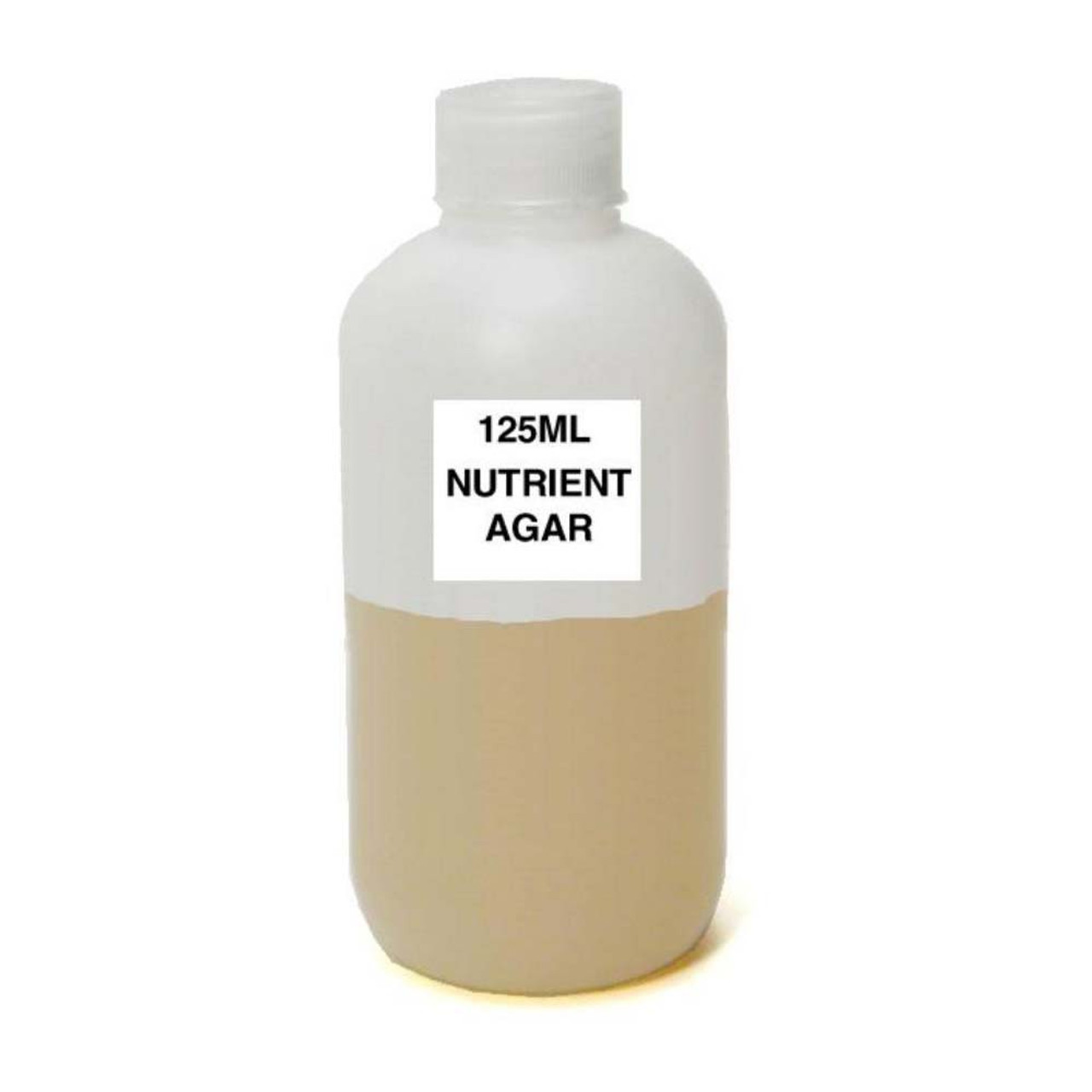 nutrient agar, prepared media bottle, 125 ml