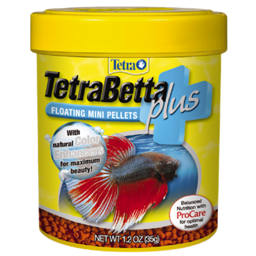 Tetra Betta Plus Floating Mini Pellets Fish Food 1.2 oz