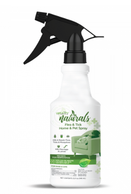 Vetality Naturals Flea & Tick Home & Pet Spray, Kills & Repels Fleas, Ticks & Mosquitoes 32 oz
